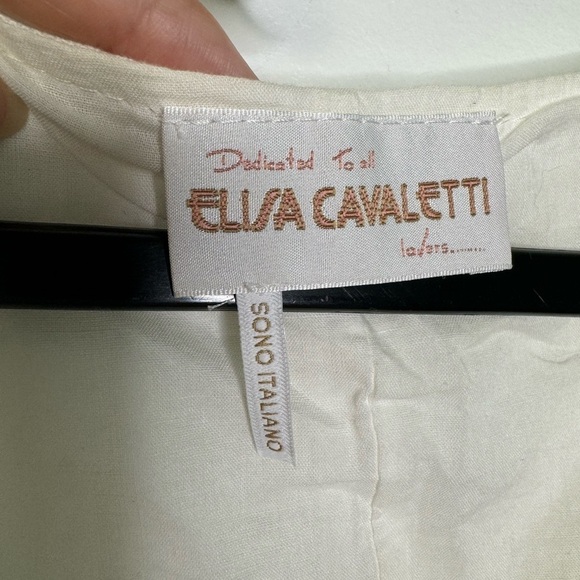 Elegant Elisa Cavaletti Linen White Lagenlook Dress size medium - Picture 4 of 12